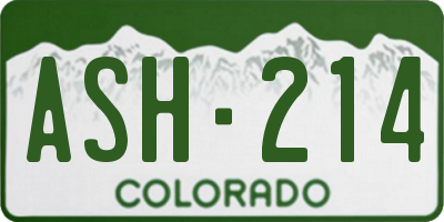 CO license plate ASH214