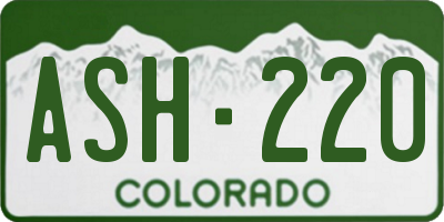 CO license plate ASH220