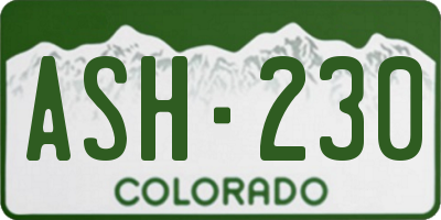 CO license plate ASH230