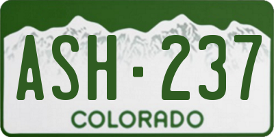 CO license plate ASH237