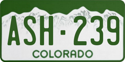 CO license plate ASH239