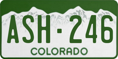 CO license plate ASH246