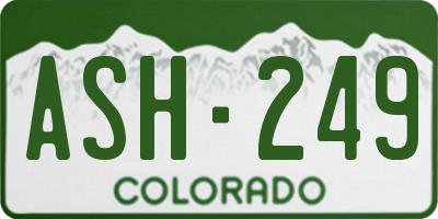 CO license plate ASH249