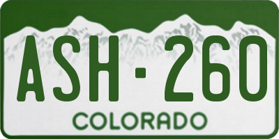CO license plate ASH260
