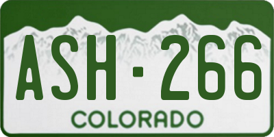 CO license plate ASH266