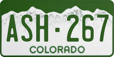 CO license plate ASH267