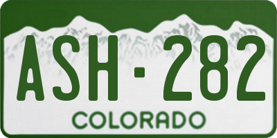 CO license plate ASH282