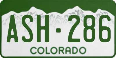CO license plate ASH286