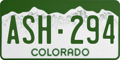 CO license plate ASH294