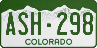 CO license plate ASH298