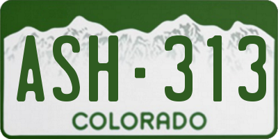 CO license plate ASH313
