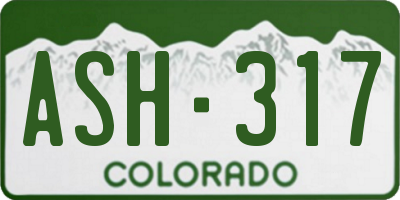 CO license plate ASH317
