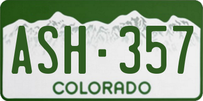 CO license plate ASH357