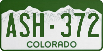 CO license plate ASH372