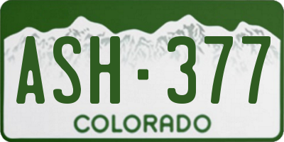 CO license plate ASH377