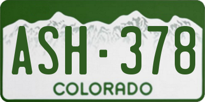 CO license plate ASH378