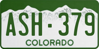 CO license plate ASH379