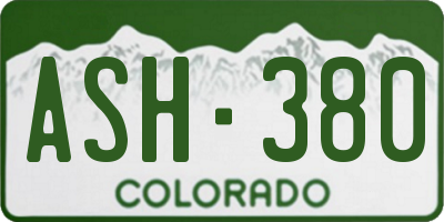 CO license plate ASH380