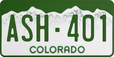 CO license plate ASH401