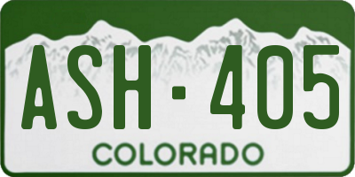 CO license plate ASH405