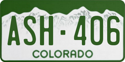 CO license plate ASH406