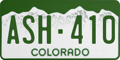 CO license plate ASH410