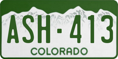 CO license plate ASH413