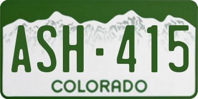 CO license plate ASH415