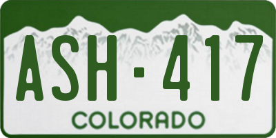 CO license plate ASH417
