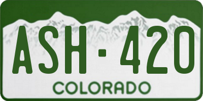 CO license plate ASH420