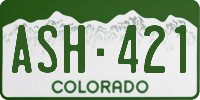 CO license plate ASH421