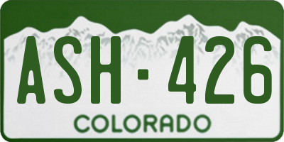 CO license plate ASH426