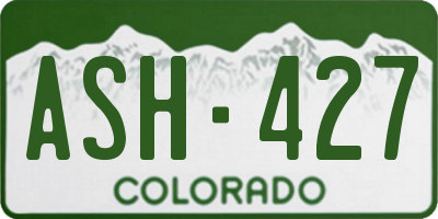 CO license plate ASH427