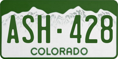 CO license plate ASH428