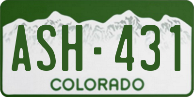 CO license plate ASH431