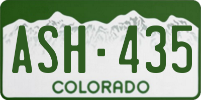 CO license plate ASH435