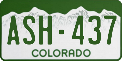 CO license plate ASH437