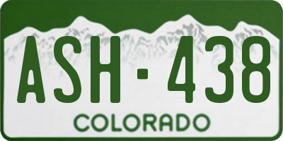 CO license plate ASH438
