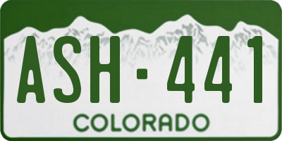 CO license plate ASH441