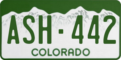 CO license plate ASH442