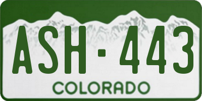 CO license plate ASH443