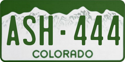 CO license plate ASH444