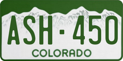 CO license plate ASH450