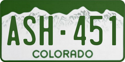 CO license plate ASH451