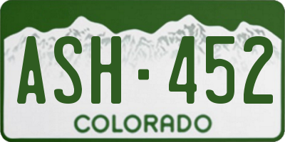 CO license plate ASH452