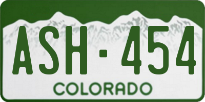 CO license plate ASH454