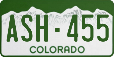 CO license plate ASH455