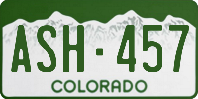 CO license plate ASH457