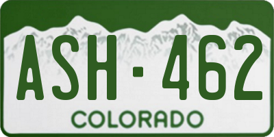 CO license plate ASH462