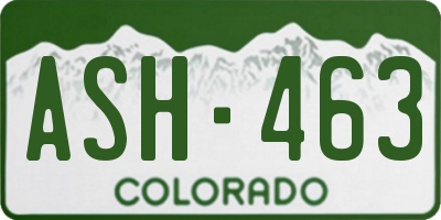 CO license plate ASH463